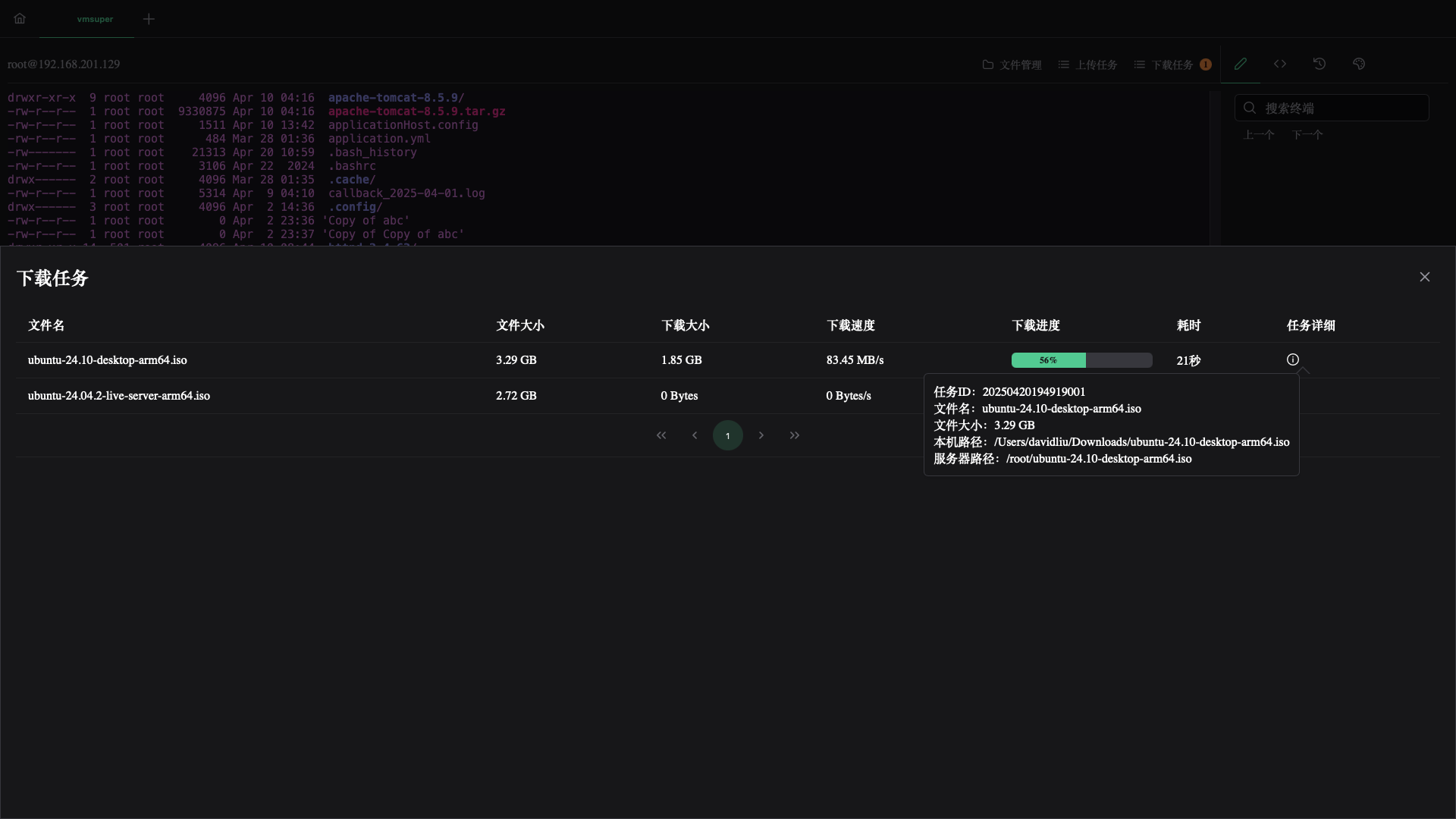 上传/下载功能展示